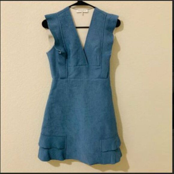 New NWOT Sandro Women's Neoprene Blue Dress - Picture 4 of 10